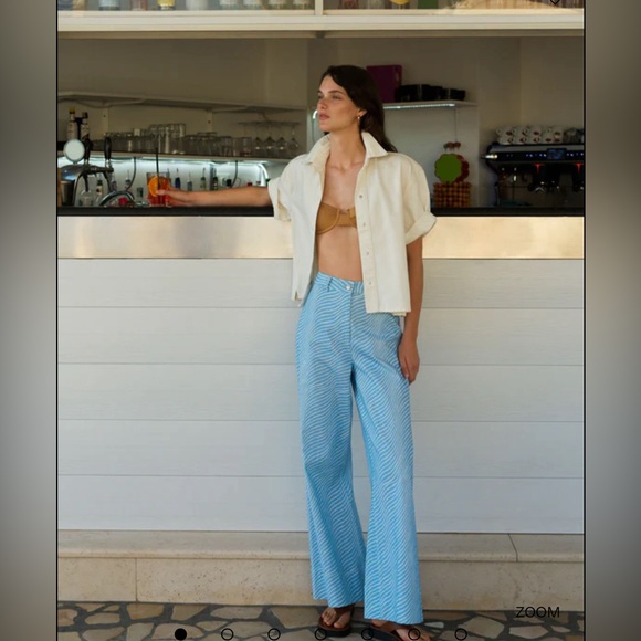 French Connection Hadley Ateena Twill Trousers Zebra - Picture 1 of 2